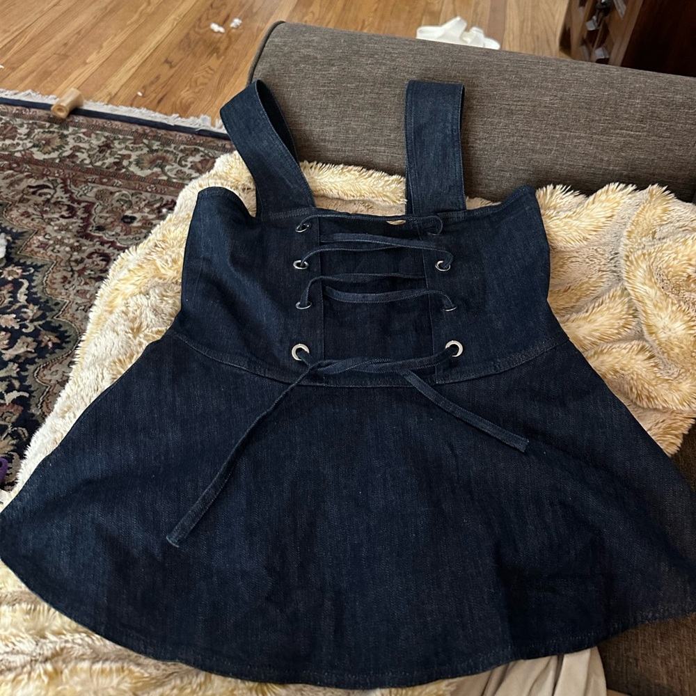 See By Chloe Dark Denim Peplum Top size 42 (10-12 US)
